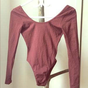 American Apparel long sleeve scoop back bodysuit
